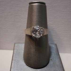 Sparkling White "CZ" Sterling Silver Ring